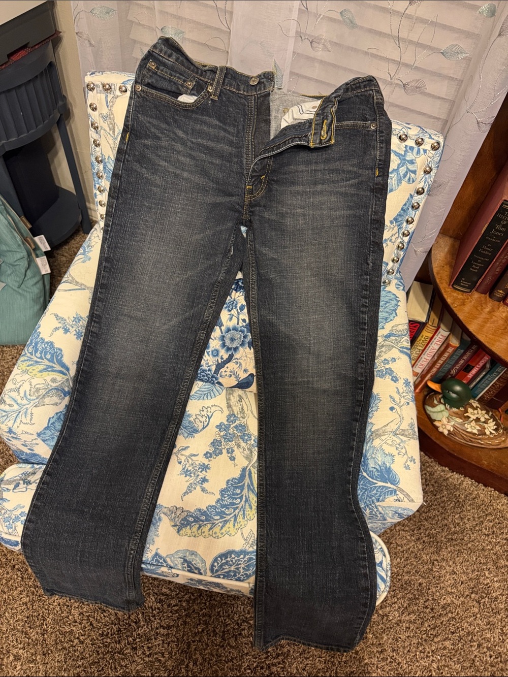 Classic Men's Dark Wash Levi’s Strauss Signature Jeans Straight Fit Size W32 L34